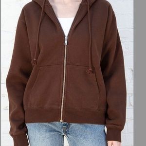 Brandy Melville Christy Hoodie Brown Full Zip